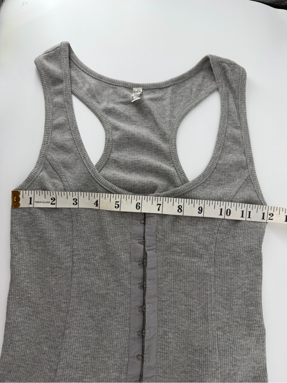 Intimately Free People Grey Ribbed Hook and Eye Corset Tank Top Size XS - Picture 3 of 5